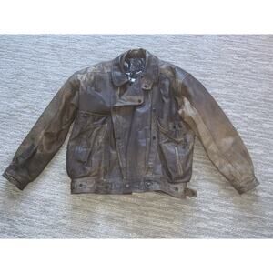 Wright & Ditson Regulation Vintage Black Leather Jacket Made in Pakistan Size L